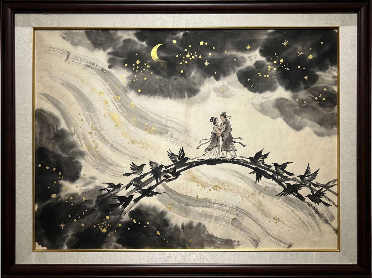 牛郎织女鹊桥相会 - 南宫28 星官神话插画